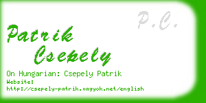 patrik csepely business card